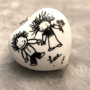 Porcelain heart shaped box Marci collectible
